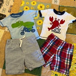 Boys Tops and Shorts Size 18 m - 24 m, Carter’s and Okie Dokie